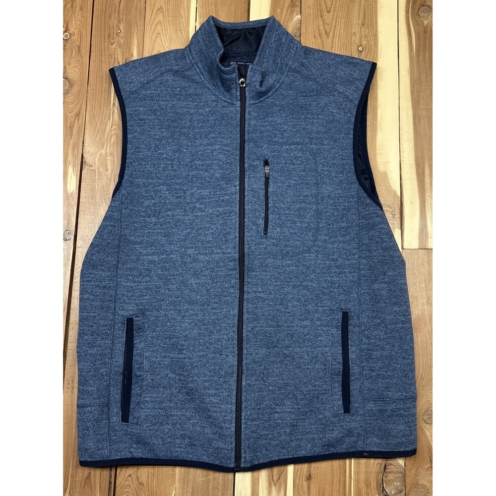 Johnnie-O Men's West Coast Prep Full Zip Sweater Vest Blue Size XL